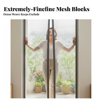 Keeps bar Closure Door Mesh self-stick Closure Mesh Panel Handsunrestricted Entry Barrier Allows clean Air for Renters, Homeowners, Parents, Summer, Doorroute, Balcony, Kitchen