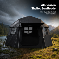 Hexagonal Automatic Ridge Tent Tarp 2-in-1 Rainproof Sunscreen Camping Shelter with Titanium Coating