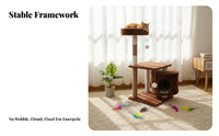 Year-Round Use Multi-Level Feline Tree Space-Saving Multi-Level Scratching Structure Compact Pet Supply Includes Play Toys for Felines, Kitten Owners, Kittens, Climbing, Indoors, Apartment, Living Room