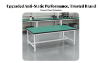 High Load Capacity Anti-Static Work Table Carbon Steel Frame Workshop Production Table Adjustable Non-Slip Feet Heavy Duty Workbench Multi-Purpose for Factory Workers, Warehouse Personnel, Clean Room, Laboratoryoratory Oratory, Studio, Basement