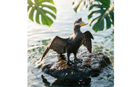 Cormorant Figurine Small Bird Figurine Bird Figure Compact Toy Sculpted for Collectors, Display Cabinet, Shelf