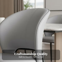 Italian Design Upholstered Side Chair with Curved Back Minimalist Design Curved Backrest Chair Light Luxury Seating Furniture Soft Padded for Families, Homeowners, Restaurant Owners, Dining Room, Kitchen, Study, Home Office