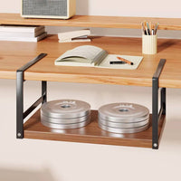 No-Drill Under Desk Hanging Organizer, Open Shelf Storage Rack for Dorm