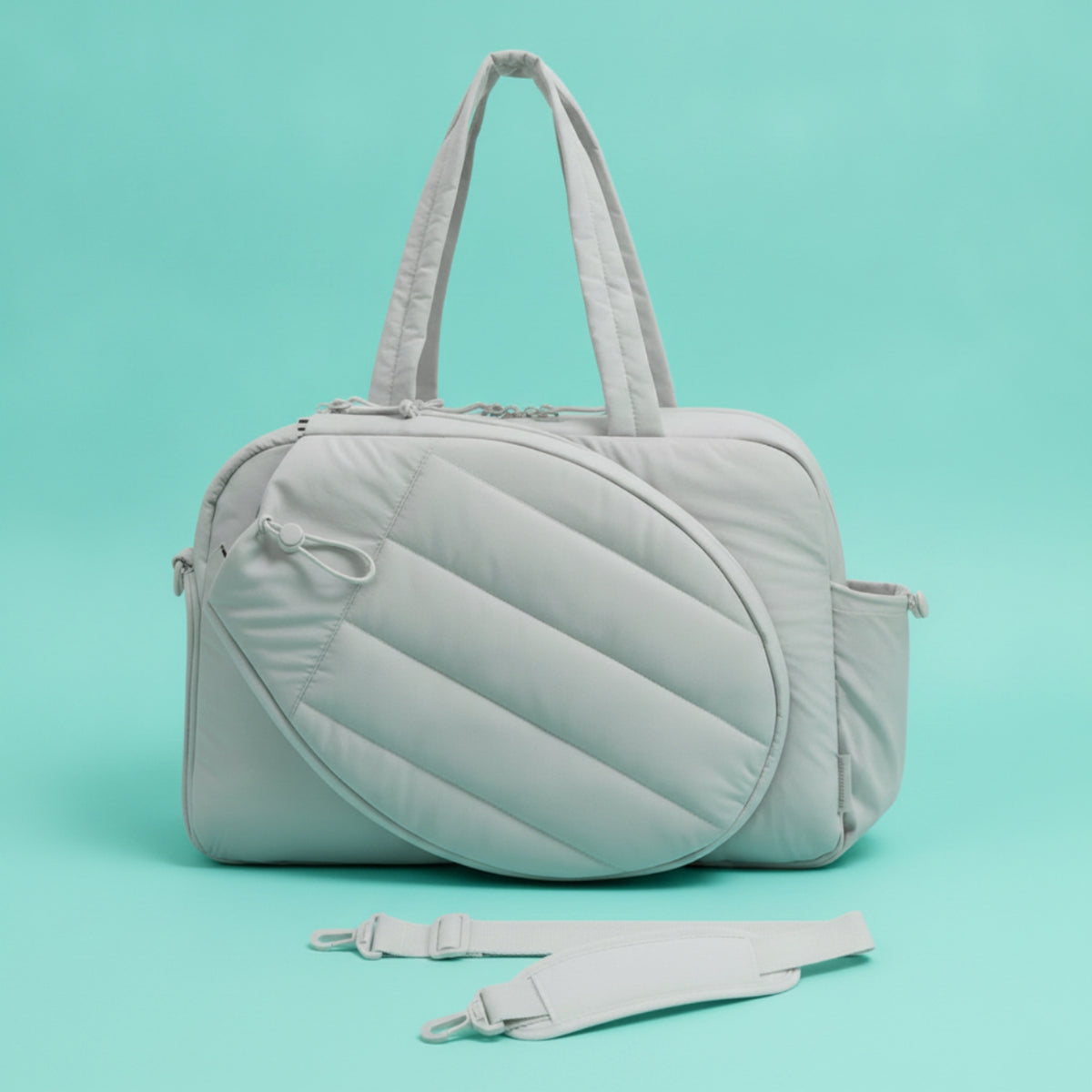 Padded Racket Tote Bag Quilted Tote Bag with Shoulder Strap Organized Waterproof for Commuters