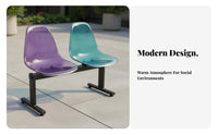 Colorful Options 3-Seater Transparent Bench Modern Design Gang Seating Bench Easy to Clean Long Seat Weather-Resistant for Event Planners, Property Managers, Business Owners, Parks, Outdoor Cafes, Waiting Areas, Shopping Malls