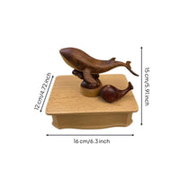 Whale Melody Box Carved Melody Box with Whales Whale Ornament Nature-Inspired Decor Refined for Collectors, Living Room, Nursery