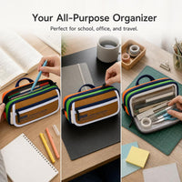 Multi-layer Flip Pencil Case, Large Capacity, Aesthetic Design, Stationery Organizer for Students
