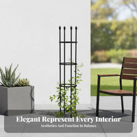 Fan-Blade Top Obelisk Assists Climbing Plants Obelisk Plant Trellis Decorative Design Sturdy Framework for Balcony Gardeners