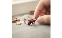 1/64 Scale Miniature Wheelbarrow Resin Wheelbarrow Model Detailed Diorama Decoration Tiny for Collectors
