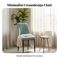 Light Luxury Aesthetic Channel Tufted Side Chair Comfortable Backrest Upholstered Channel-Tufted Chair Padded Seat Household Furniture High-Resilience Cushion for Hotel Owners, Interior Decorators, Homeowners, Dining Room, Restaurant, Kitchen