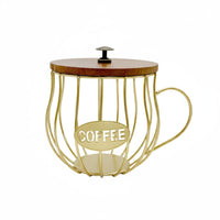 Stable Base Wire Coffee Capsule Organizer Decorative Metal Coffee Pod Basket Easy Reach Pod Storage Basket Countertop Friendly for Kitchen