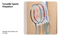 Racket Storage Rack Space-Saving Multi-Game Racket Organizer Pickleball Paddle Rack Long-Lasting Material Safeguarding Design