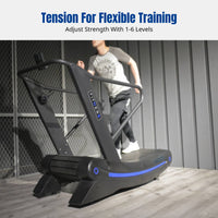 Curved Manual Treadmill, Commercial Mechanical Fitness Equipment, Non-Electric, Professional Cardio