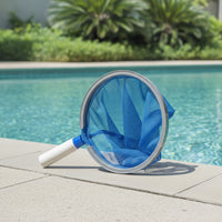 Fine Mesh Pool Skimmer Net with Aluminum Handle Liner-Safe Pool Hand Leaf Skimmer Net Lightweight Cleaning Tool Sturdy for Swimming Pools, Spas, Hot Tubs