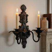 Double Scroll Candle Sconce Ornate Home Decor Scrollwork