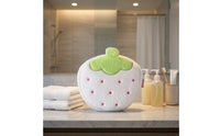 Fuzzy Strawberry Cosmetic Bag Cute Strawberry Pouch with Zipper Fluffy Soft-Furred Makeup Pouch Portable for Girls, Students, Travel, Dorm Room