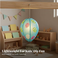 Easter Oval Lantern DIY Oval Shaped Paper Lantern Hanging Easter Decoration Colorful Festive for Children, Kindergarten