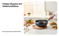 Scale Pattern Wok Induction Compatible Hand Hammered Iron Wok Uncoated Iron Frying Pan Even Heat Distribution Cookware