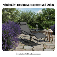 Rocking Lounge Chair Sturdy Rocking Lounge Chair Modern Minimalist Design Ergonomic Wave Lounger for Seniors, Homeowners, Patio, Balcony, Living Room