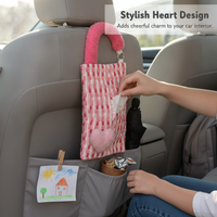 Car Trash Can with Umbrella Storage and Tissue Dispenser, Vehicle Interior Organizer