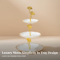 Afternoon Tea Stand Elegant Design Multi-Layer Fruit Plate Versatile Use Tiered Serving Stand for Living Room, Coffee Table, Weddings