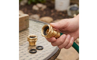 2 Pieces Leak-Leakproof Brass Garden Hose Adapter Hex-Shaped Garden Hose Adapter Threaded Female Connector Heavy Duty for Gardeners, Homeowners, Lawn Watering, Patio
