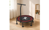 Padded Border Kids Mini Trampoline Red Trim Foldable Mini Trampoline Midpoint Symbol Rebounder Black Metal Frame for Children