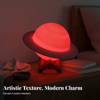 Planetary Night Light Lamp USB Energy-Efficient Planetary Night Light Night Light with Stand Tap Control 3D Printed Celestial Body Light