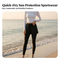 women's Protection Aquatic Top Quick-Dry Pair Matching Sun Shirt Two-Piece Wetsuit High Elasticity Long Sleeve Sun Shirt