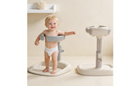Curving Armrest Standing Bath Rack Stable Base Adjustable Bath Stand Molded Plastic Handsunrestricted for Young Children, Babies, Bathroom