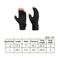 Anti-Slip Grip Fingerless Compression Gloves Copper Infused Joint Support Hand Brace Breathable Material for Workout, Daily Activities