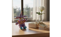 Gift Porcelain Clown Figurine Decorative Clown Doll Collectible Violet Jester Doll Colorful Costume for Shelf, Desk