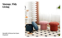 With Storage Function Mushroom-Shaped Seat Multi-Functional Mushroom Ottoman adaptable Use Small Stool space-saving Size for Children, Home Decorators, Living Room, Entryway, Bedroom, Playroom