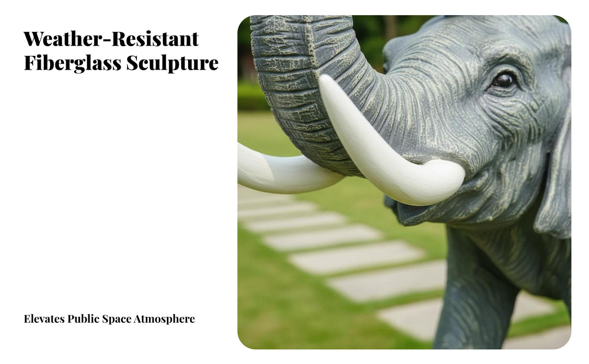 Elephant Statue Weather-Resistant Lawn Elephant Sculpture Waterproof for Property Managers, Business Owners, Hotel Entrance, Porch, Balcony