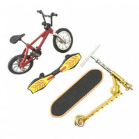 4 Pieces Assembled Look Finger Board Set Detailed Finger Skateboard Textured Mini Scooter Toy Multi-Piece