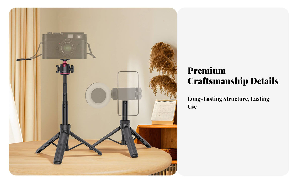 Extendable Tripod Selfie Foldable Selfie Tripod Aluminum Alloy Telescopic Camera Stand for Vloggers, Live Streamers, Selfies, Group Photos