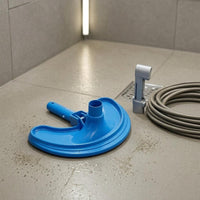 Integrated Brush Bristles Crescent Pool Vacuum Head Rounded Curved Pool Vacuum Head Handle Attachment for Swimming Pools