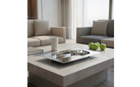 Geometric Stainless Steel Tray Mirror Finish Stainless Steel Platter Easy to Clean Rectangular Serving Platter for Hotel, Coffee Table