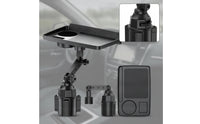 Car Cup Holder Tray Table Adjustable Vehicle Tray with Phone Slot Universal for Drivers, Commuters