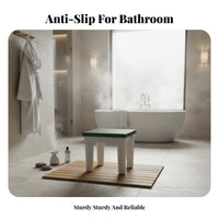 Slatted Plastic Footstool Non-Slip Shower Seat Space-Saving for Outdoor, Seniors