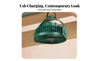 Quiet Operation Portable Hanging Fan Adjustable Speed Rechargeable Mini Fan Hands-Unrestricted Use for Students, Travelers, Dorm Room
