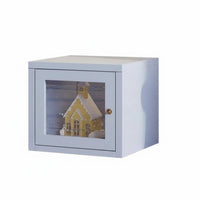 Glass Door Stackable Storage Cube Modular Design Stackable Display Cube Dust-Proof Bookshelf Space-Saving for Office Workers, Homeowners, Decor Enthusiasts, Living Room, Bedroom, Hallway