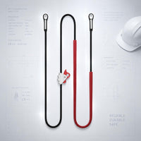 High-Strength Adjustable Fall Protection Lanyard Wear-Resistant Positioning Rope with Buckle Automatic Lock Adjustable Safety Rope for Electricians, Construction Workers, Linemen, Outdoor Work