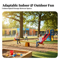 2-Person Wooden Seesaw Double-Seater Teeter-Totter Installation Playground Equipment for Preschoolers, Boys and Girls, Kindergarten, Garden, Lawn