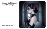 Gothic Flower Fascinator Vintage Inspired Halloween Mesh Covering Hair Fastener Flower Mesh Hair Fastener Retro Design Dark