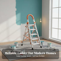 Foldable Folding Step Ladder Space-Saving Multi-Purpose Folding Ladder Anti-Slip Steps Portable Step Stool with Handle Stable for Homeowners, Adults, DIY Enthusiasts, Indoor, Kitchen, Garage, Garden