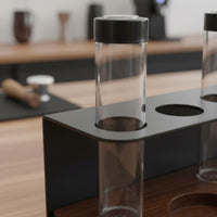 8 Pieces Portable Transparent Coffee Bean Storage Rack Freshness Lock Airtight Glass Jar Easy to Clean for Cafe