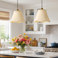 French Country Beige Tassel Fabric Lampshade for Floor and Table Lamps