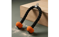 Orange Grip Ends Triceps Rope Handle Rubber Grips Tricep Rope Attachment Metal Connector Fitness Equipment Hanging Loop