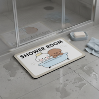 Diatomaceous Earth Bathroom Mat Super Absorbent Non-Slip Quick Dry Floor Mat for Shower, Toilet, and Entryway